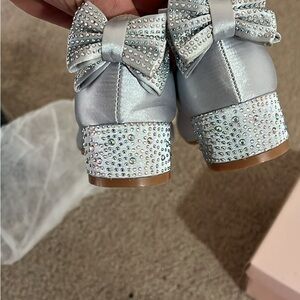 Sparkling Silver Kids Shoes with Bow